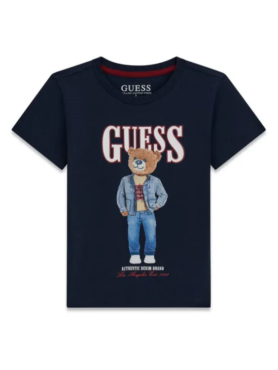 Guess T-Shirt N6RI05 K8HM4 Granatowy Regular Fit