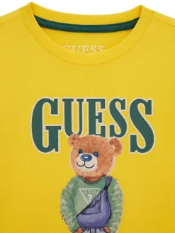 Guess T-Shirt N6RI05 K8HM4 Żółty Regular Fit
