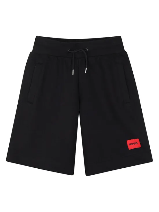 HUGO Szorty sportowe G01183 S Czarny Regular Fit