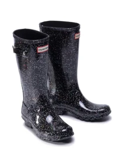 Hunter Kalosze Org Kids Giant Glitter Boots JFT6075RGT Czarny