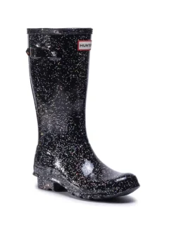 Hunter Kalosze Org Kids Giant Glitter Boots JFT6075RGT Czarny