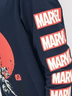 Jack & Jones Junior Bluzka MARVEL 12217803 Granatowy Regular Fit