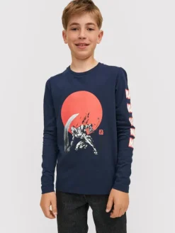 Jack & Jones Junior Bluzka MARVEL 12217803 Granatowy Regular Fit