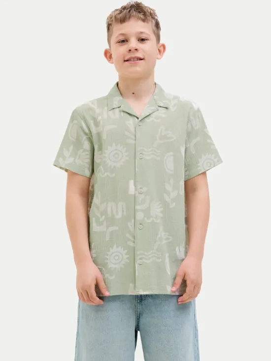 Jack & Jones Junior Koszula Luke 12277298 Zielony Relaxed Fit