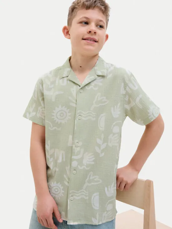 Jack & Jones Junior Koszula Luke 12277298 Zielony Relaxed Fit