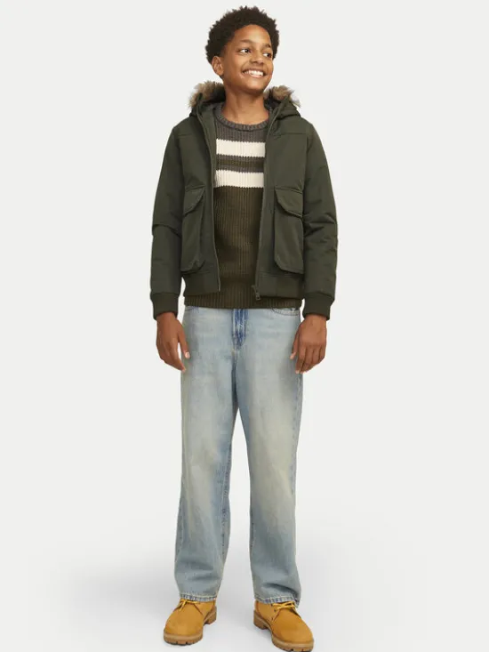 Jack & Jones Junior Kurtka zimowa 12258512 Zielony Regular Fit