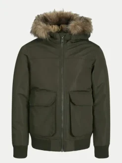 Jack & Jones Junior Kurtka zimowa 12258512 Zielony Regular Fit