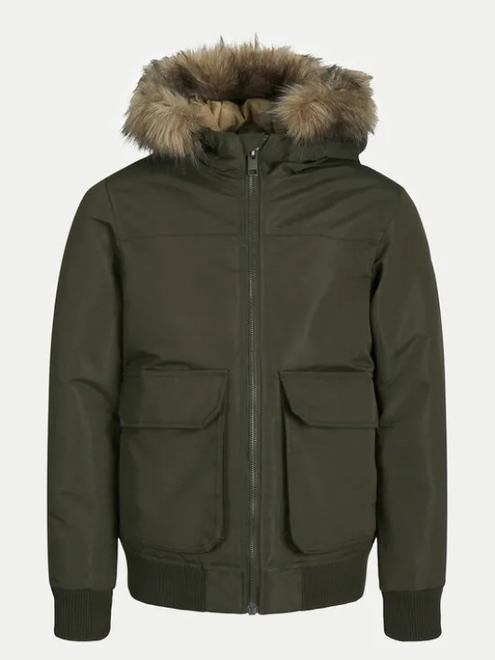 Jack & Jones Junior Kurtka zimowa 12258512 Zielony Regular Fit