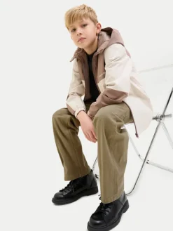 Jack & Jones Junior Spodnie materiałowe Alex 12253790 Brązowy Loose Fit