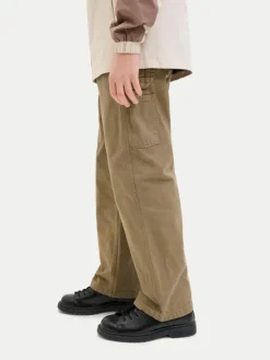 Jack & Jones Junior Spodnie materiałowe Alex 12253790 Brązowy Loose Fit