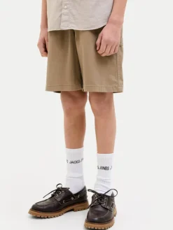 Jack & Jones Junior Szorty materiałowe Tony 12268938 Brązowy Relaxed Fit