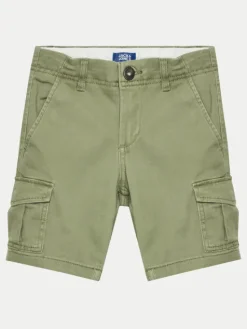 Jack & Jones Junior Szorty materiałowe 12182856 Zielony Cargo Fit