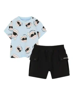 Karl Lagerfeld Kids Komplet t-shirt i spodenki Z31070 S Kolorowy Regular Fit