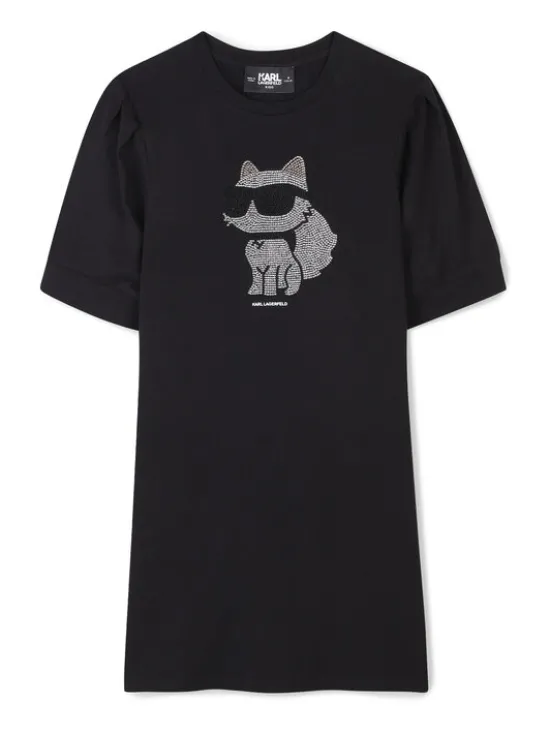 Karl Lagerfeld Kids Sukienka codzienna Z30458 M Czarny Regular Fit