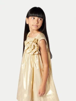 Karl Lagerfeld Kids Sukienka elegancka Z30474 D Złoty Regular Fit