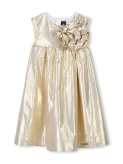 Karl Lagerfeld Kids Sukienka elegancka Z30474 D Złoty Regular Fit