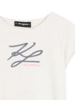 Karl Lagerfeld Kids Sukienka codzienna Z31150 S Biały Regular Fit