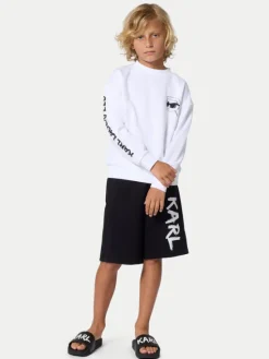 Karl Lagerfeld Kids Szorty sportowe Z31082 S Czarny Loose Fit