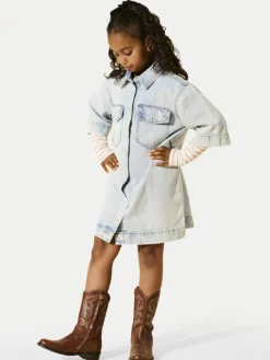 Kids ONLY Sukienka jeansowa Sophie 15344561 Niebieski Oversize