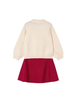 Mayoral Komplet bluza i spódniczka 4932 Beżowy Regular Fit