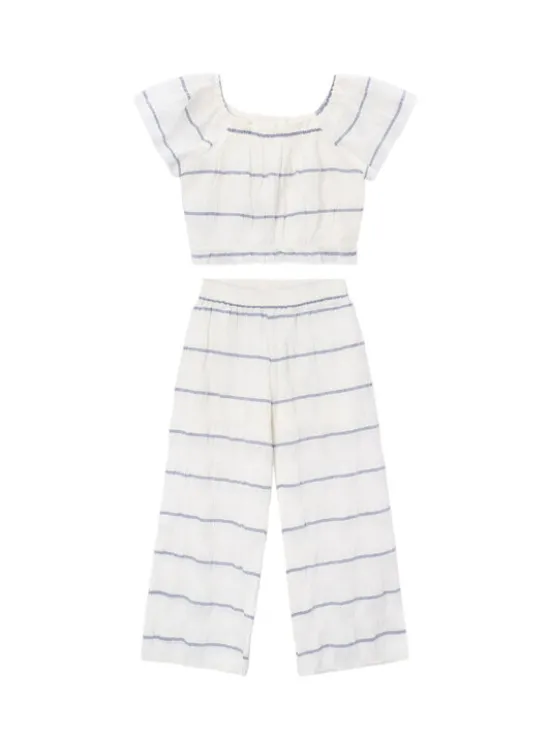 Mayoral Komplet bluzka i spodnie 3593 Écru Regular Fit