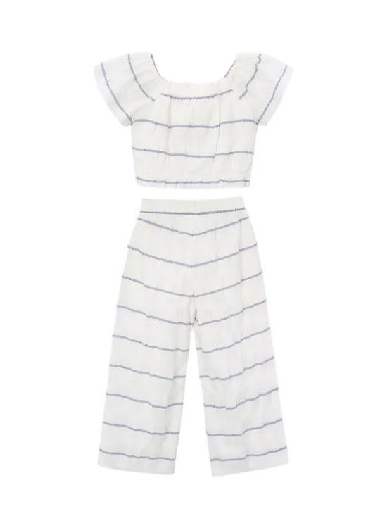 Mayoral Komplet bluzka i spodnie 3593 Écru Regular Fit
