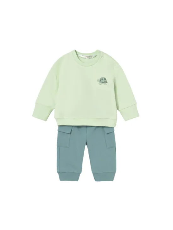 Mayoral Komplet 2 par spodni dresowych i 2 bluz 1628 Zielony Regular Fit