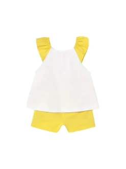Mayoral Komplet top i spodenki 1234 Żółty Regular Fit