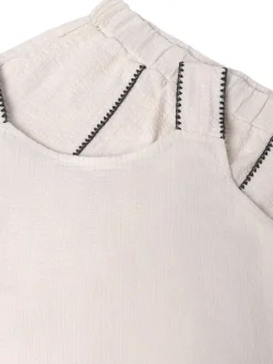 Mayoral Komplet top i szorty materiałowe 6213 Beżowy Regular Fit