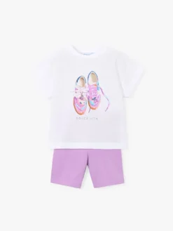 Mayoral Komplet t-shirt i legginsy 3731 Biały Regular Fit