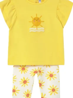 Mayoral Komplet t-shirt i legginsy 1751 Żółty Regular Fit