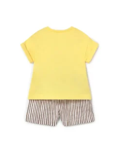 Mayoral Komplet t-shirt i spodenki 1284 Żółty Regular Fit