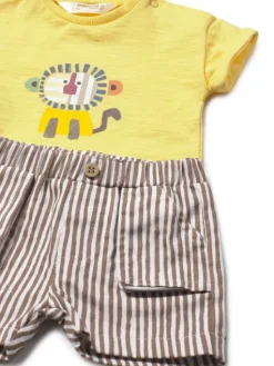 Mayoral Komplet t-shirt i spodenki 1284 Żółty Regular Fit