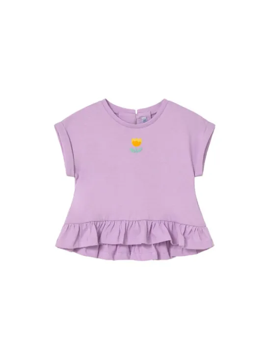 Mayoral Komplet 2 t-shirtów i spodenek 1206 Fioletowy Regular Fit
