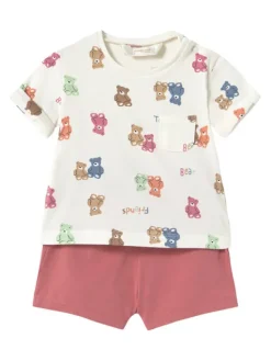 Mayoral Komplet 2 t-shirtów i spodenek 1652 Kolorowy Regular Fit
