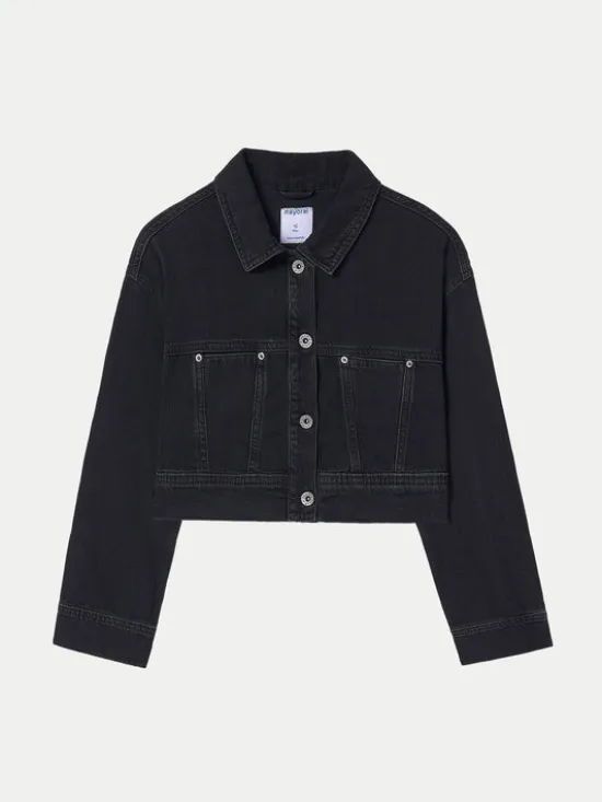 Mayoral Kurtka jeansowa 6405 Czarny Regular Fit
