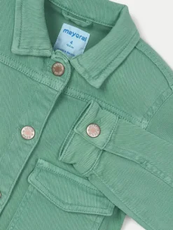 Mayoral Kurtka jeansowa 3407 Zielony Regular Fit