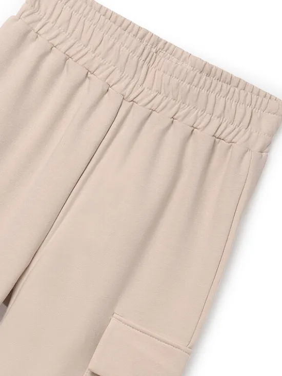 Mayoral Spodnie dresowe 7578 Beżowy Regular Fit