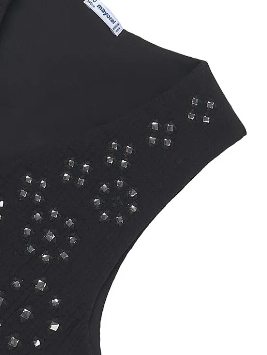 Mayoral Sukienka codzienna 7910 Czarny Regular Fit