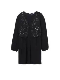 Mayoral Sukienka codzienna 7910 Czarny Regular Fit