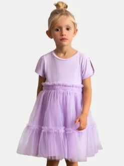 Mayoral Sukienka elegancka 3915 Fioletowy Regular Fit