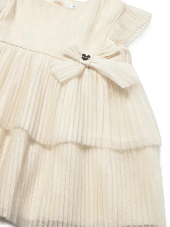 Mayoral Sukienka elegancka 1908 Kremowy Regular Fit