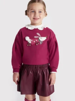 Mayoral Szorty z imitacji skóry 4950 Bordowy Relaxed Fit