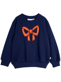 MINI RODINI Bluza Bow 2512012960 Granatowy Regular Fit
