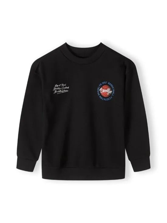 minoti Bluza 23fleece64 Czarny Oversize
