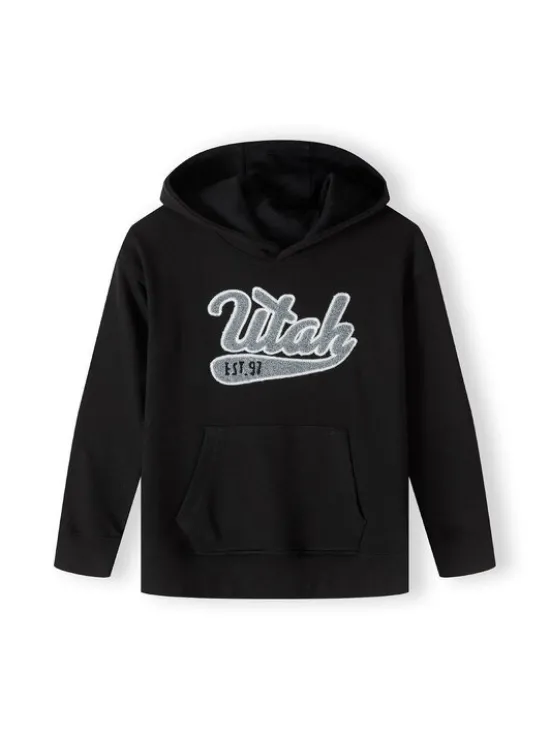 minoti Bluza 23fleece82 Czarny Oversize