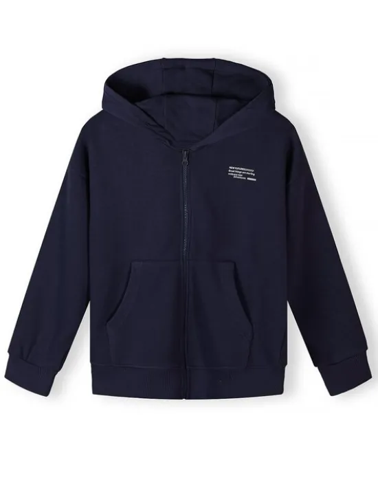 minoti Bluza NOSFLEECE406 Fioletowy Loose Fit