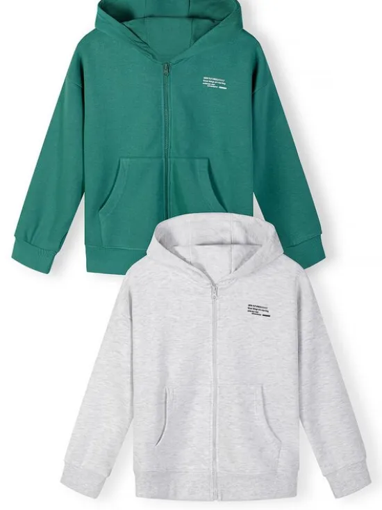 minoti Bluza NOSFLEECE407 Szary Loose Fit