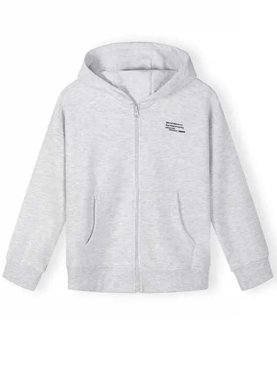 minoti Bluza NOSFLEECE407 Szary Loose Fit