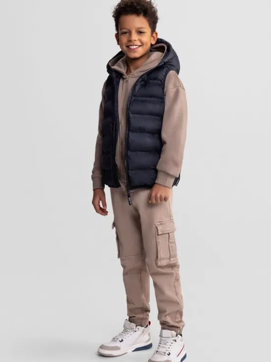 minoti Kamizelka 29GILET253 Czarny Regular Fit